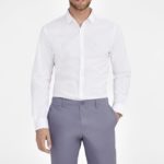 Рубашка мужская Becker Men, темно-синяя с белым 5
