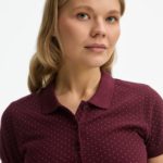 Рубашка поло женская Brandy Women, бордовая с белым 8