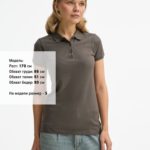 Рубашка поло женская Brandy Women, темно-серая с белым 4