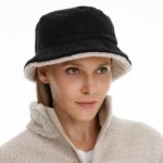 Панама Bucket двусторонняя утепленная, темно-серая с бежевым 6
