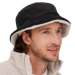 Панама Bucket двусторонняя утепленная, темно-серая с бежевым 3