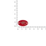 Шильдик металлический Alfa Oval, красный 2