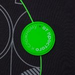 Лейбл из ПВХ Dzeta Round, L, зеленый неон 6